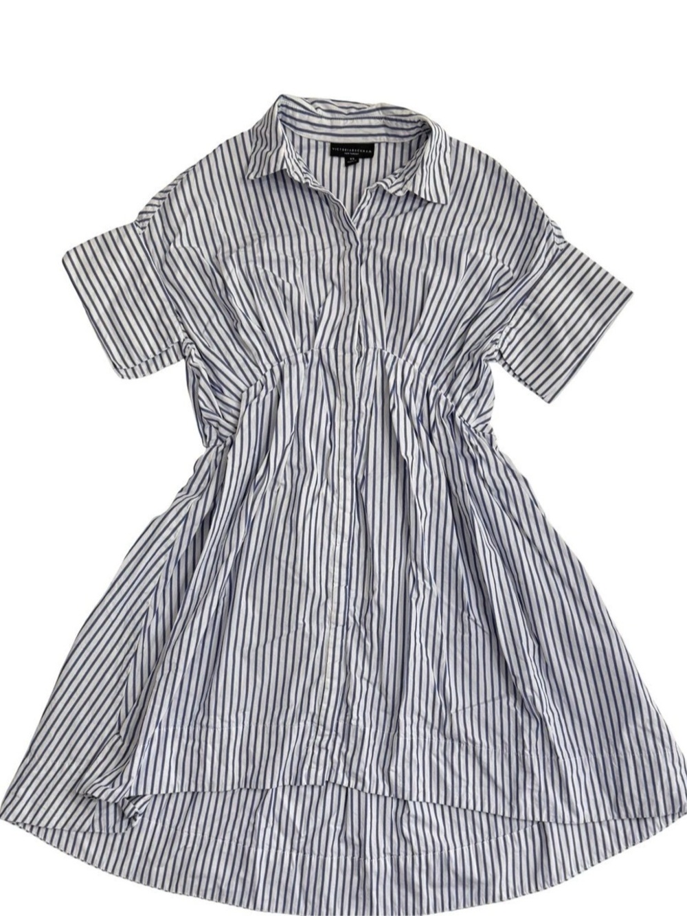Victoria Beckham for Target Striped Mini Shirt Dress in Blue & White Size XS